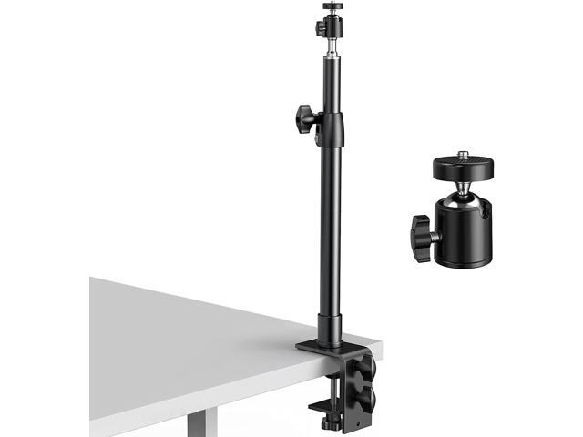 DSLR Camera Desk Mount Stand, Camera Desk Mount Light Stand with Ball Head, Adjustable 12.9-22 Inches Aluminum Alloy Desk Clamp for Video Light,...