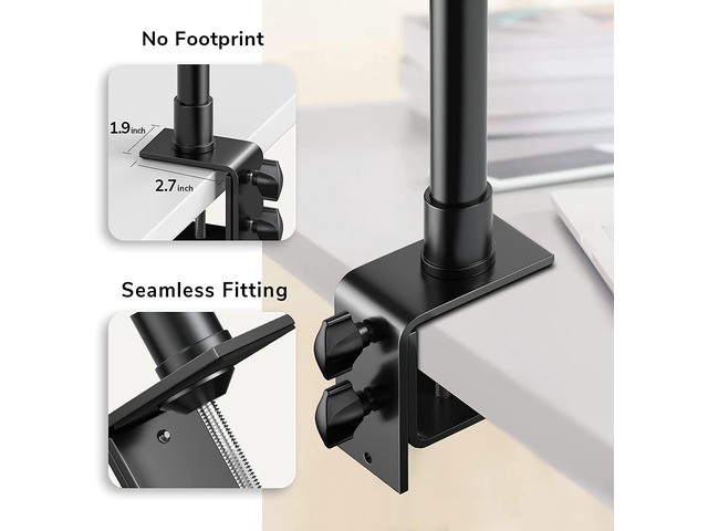 DSLR Camera Desk Mount Stand, Camera Desk Mount Light Stand with Ball Head, Adjustable 12.9-22 Inches Aluminum Alloy Desk Clamp for Video Light,...