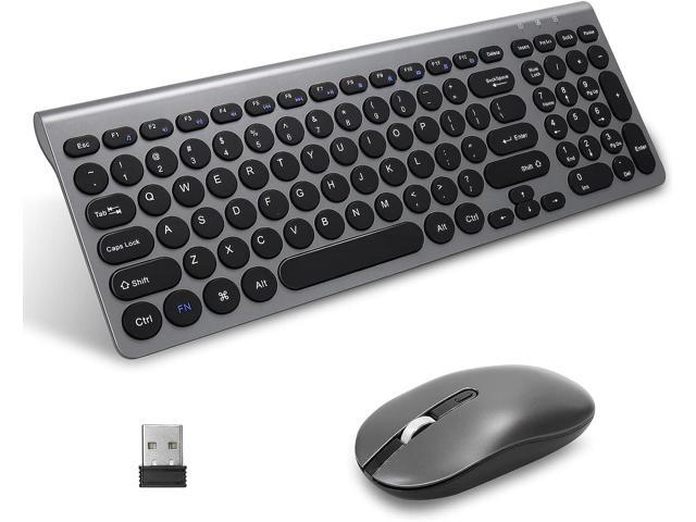 YXLILI Wireless Keyboard and Mouse Combo Quiet Keyboard and Mouse Set Ergonomic Low Profile Cordless Keyboard and Optical Wireless Mice with...