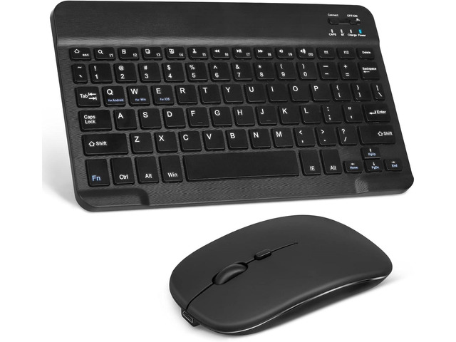 UrbanX Rechargeable Bluetooth Keyboard and Mouse Combo Ultra Compact Slim Full-Size Keyboard and Ergonomic Mouse for Samsung Galaxy S22 S23 Ultra...