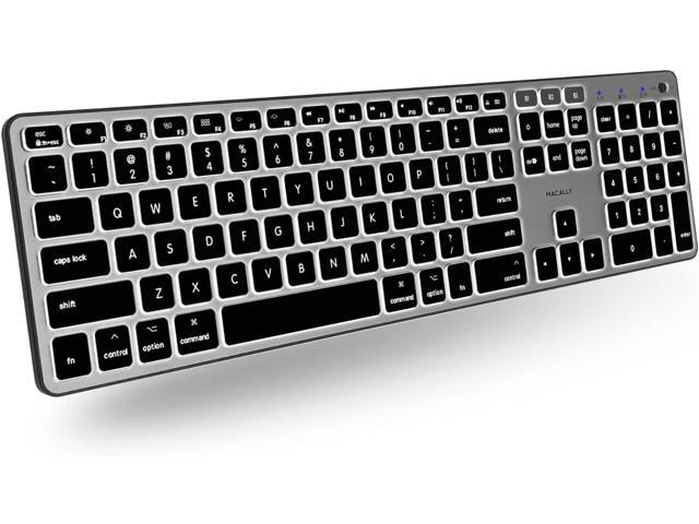 Macally Backlit Bluetooth Keyboard for Mac - Compatible Apple Keyboard Wireless - Multi-Device for MacBook Pro/Air, iMac, iMac Pro, Mac mini/Pro