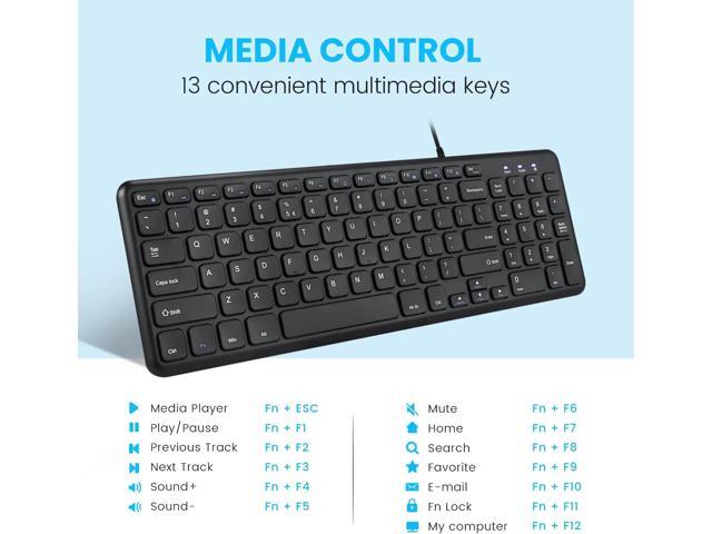 Perixx PERIBOARD-213U Wired Silent USB Scissor Keyboard - 14.45x4.76x0.70 Inches Compact Design with Number Pad - Black - US English (PB-213BUS-11738)