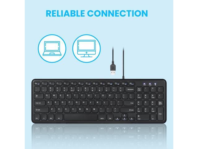 Perixx PERIBOARD-213U Wired Silent USB Scissor Keyboard - 14.45x4.76x0.70 Inches Compact Design with Number Pad - Black - US English (PB-213BUS-11738)