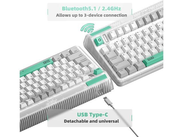 IQUNIX OG80 Gaming Keyboard, 2.4G & Bluetooth 5.1 Wireless Mechanical Keyboard with Cherry Red Switch, Compact 83 Keys RGB LED Backlit Hot...