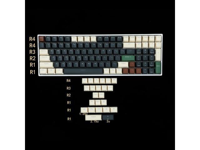 YMDK Double Shot 108 Dyed PBT Shine Through OEM Profile Keycap Rainbow Carbon Sunset Backlit Keycaps for MX Switches Mechanical KeyboardOnly...