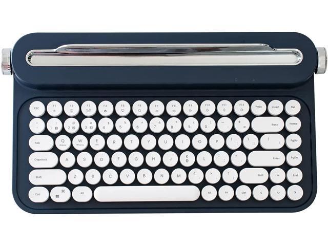 YUNZII ACTTO B305 Wireless Keyboard, Retro Bluetooth Typewriter Keyboard with Integrated Stand for Multi-Device (B305 English, Midnight)