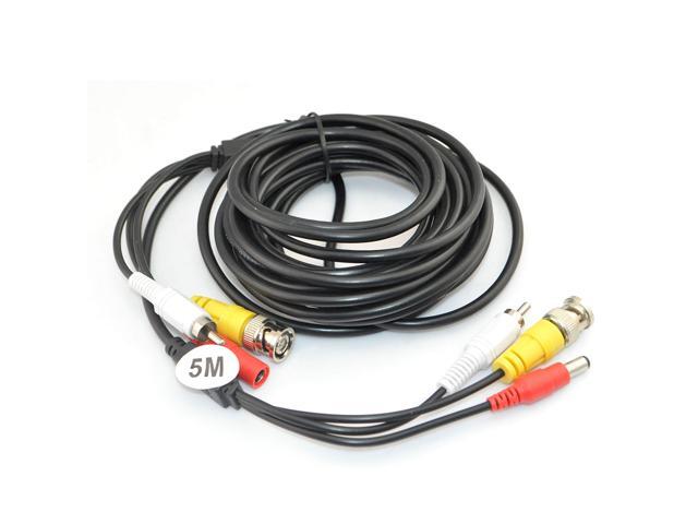 iKKEGOL 16ft 5M Video Audio 12V Power DVR Security CCTV Camera RCA BNC Cable Cord Lead