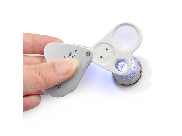 iKKEGOL 30x 60x Dual Lens Jewelers Eye Loupe Illuminated LED Metal Body Glass Magnifier