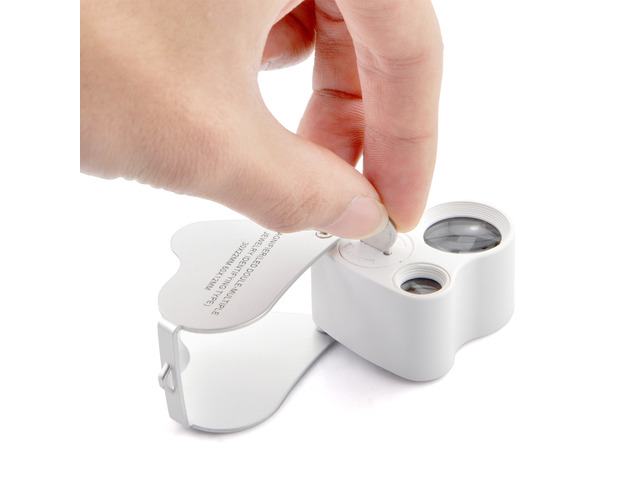 iKKEGOL 30x 60x Dual Lens Jewelers Eye Loupe Illuminated LED Metal Body Glass Magnifier