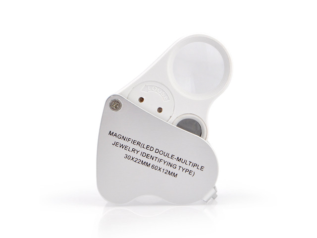 iKKEGOL 30x 60x Dual Lens Jewelers Eye Loupe Illuminated LED Metal Body Glass Magnifier