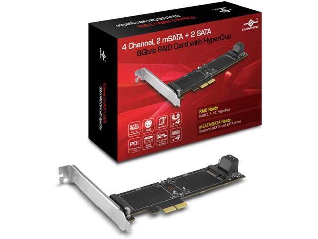 Vantec 4 Channel, 2 mSATA+2 SATA 6Gb/s PCIe RAID Card with HyperDuo (UGT-MST644R)