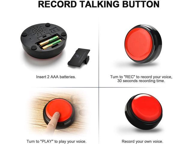 Voice Recording Button Easy Button Record 30 Seconds Talking Message Funny Office Gift Battery Powered Recordable Sound Buttons