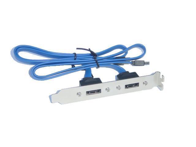 New 2 Port SATA Cable to eSATA Adapter Bracket