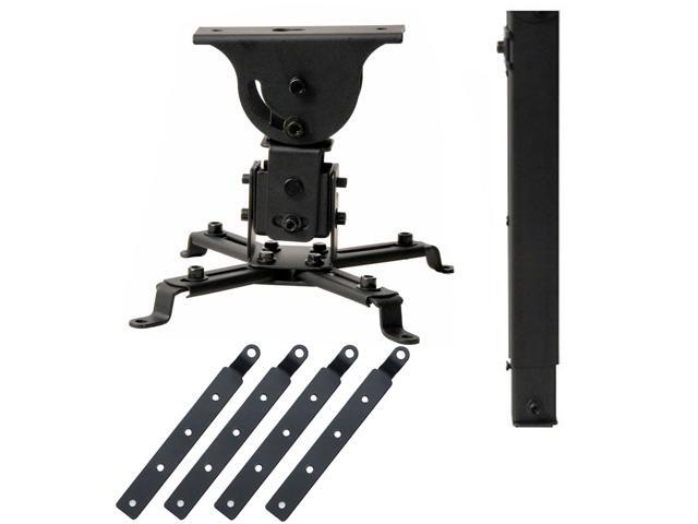 VideoSecu Tilt Swivel Rotate LCD DLP Projector Ceiling Mount Bracket Fits Flat or Vaulted Ceilings with 4 Extension Adapters 1YF