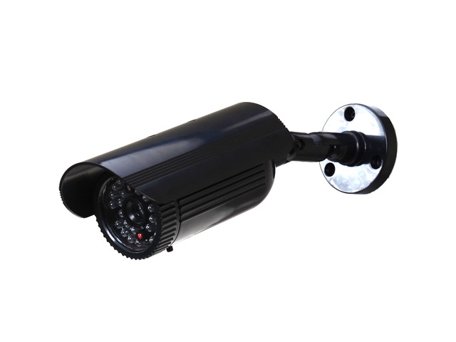 VideoSecu Dummy Surveillance Camera Fake Infrared IR LED Light CCTV Home Security Bullet with Blinking Flashing Light Indoor BZX