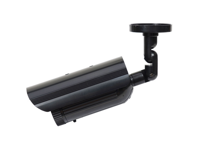 VideoSecu Dummy Surveillance Camera Fake Infrared IR LED Light CCTV Home Security Bullet with Blinking Flashing Light Indoor BZX