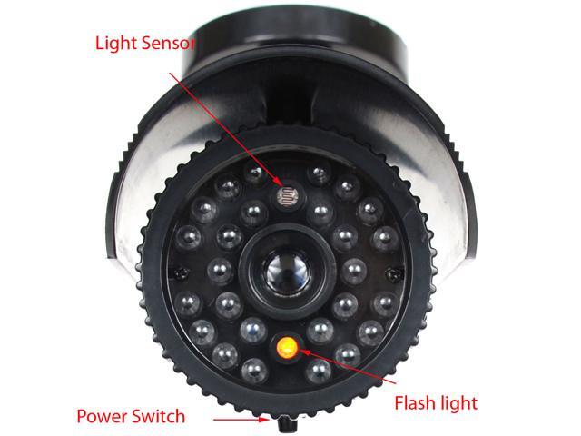 VideoSecu 2 Packs of Fake Surveillance Camera Dummy Infrared IR LED Light CCTV Home Security Bullet Camera with Blinking Flashing Light Indoor...