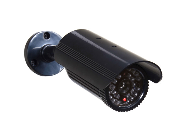 VideoSecu 2 Packs of Fake Surveillance Camera Dummy Infrared IR LED Light CCTV Home Security Bullet Camera with Blinking Flashing Light Indoor...