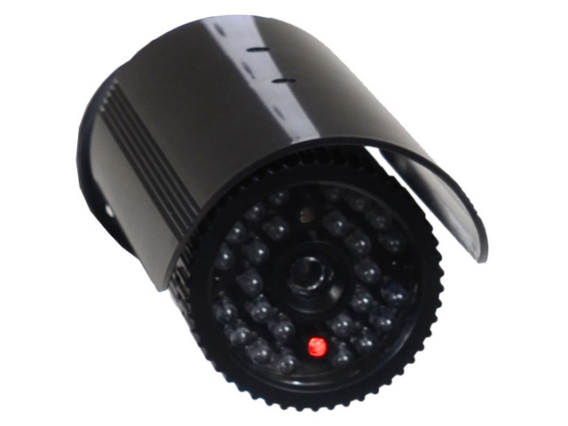 VideoSecu 4 Packs of Fake Surveillance Camera Dummy Infrared IR LED Light CCTV Home Security Bullet Camera with Blinking Flashing Light Indoor BFG