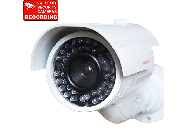 VideoSecu 4 Pack CCTV Dummy Fake Infrared LEDs Flashing Light Surveillance Security Camera with Free Decal C6B
