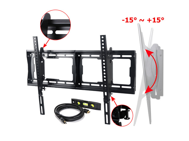 VideoSecu TV Wall Mount One Touch Tilting LED LCD Plasma 24 28 29 32 39 40 42 46 47 48 50 51 55 60 64 65 70' Flat Panel Screen UHD 3D HDTV, Max...