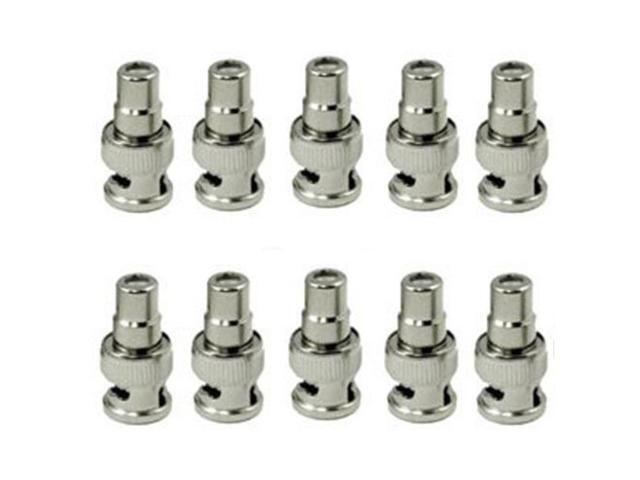 VideoSecu 10 BNC Male to RCA Female Connector for Security Camera CCTV Cable Wire Cord 1l2