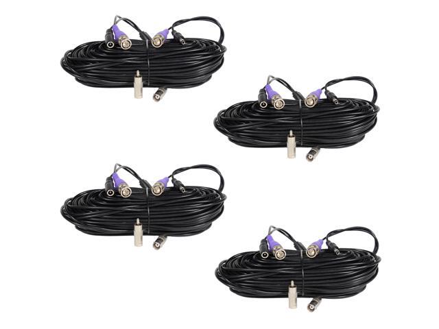 VideoSecu 4 Pack 100 Feet Video Power Extension Cable Pre-made All-in-One Wire Cord for CCTV DVR Surveillance System HD Security Camera AHD, CVI,...