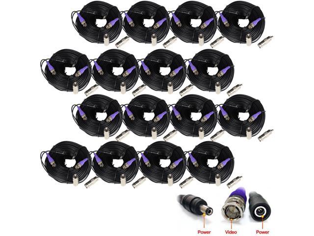 VideoSecu 16 Pack 150 Feet Video Power Extension Cable Pre-made All-in-One Wire Cord for CCTV DVR Surveillance System HD Security Camera AHD, CVI,...