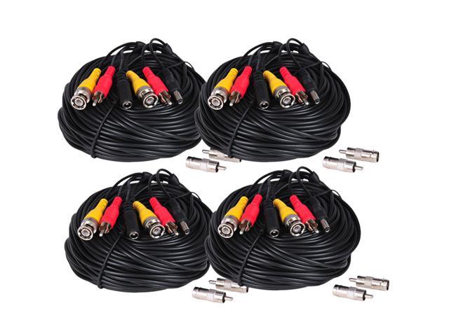 VideoSecu 4x 50 Feet Security Camera Audio Video Power Cable BNC RCA Connector Wire Cord for CCTV Surveillance b2r