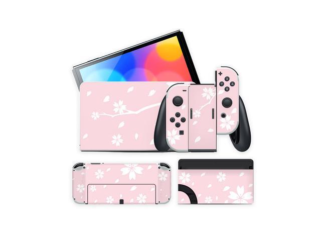 Mytrix Full Body Sakura Cherry Skin Sticker Set for OLED Nintendo Switch, Decal Sticker Wrap Cover, For Switch OLED Console Faceplate Dock Grip And...