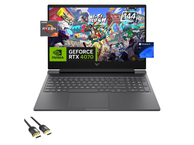 HP Victus Gaming Laptop, 16.1' FHD 144Hz Display, AMD Ryzen 7 8845HS (Up to 5.1 GHz), GeForce RTX 4070, 32GB DDR5, 2TB PCIe 4.0, WiFi 6, Backlit...