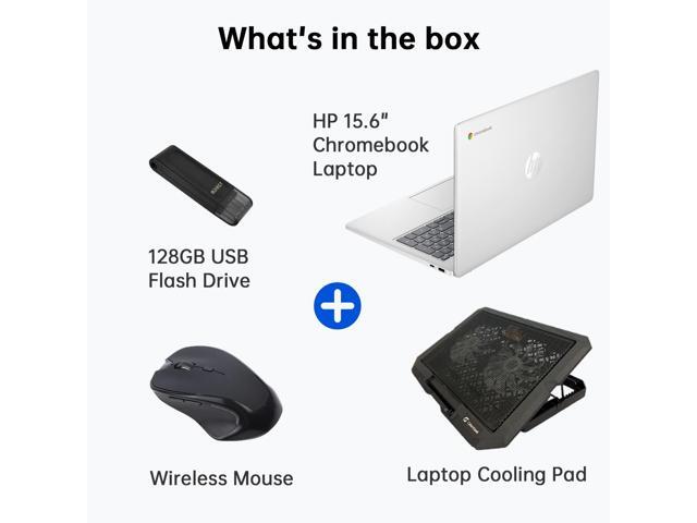 HP 15.6' Chromebook Student Laptop, Intel Processor N200 (Up to 3.7GHz), 8GB LPDDR5, 64GB eMMC+128GB USB Flash Drive, Lightweight Computer for...