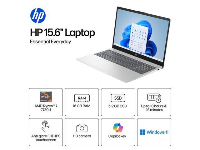 HP 15.6' FHD Touchscreen Laptop, AMD Ryzen 7 7730U, 32GB RAM,2TB SSD, Windows 11 Pro, Wi-Fi 6, Copilot AI Business Laptop PC, Long Battery Life,...