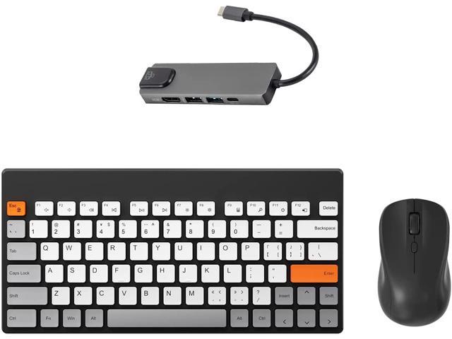 Wireless Keyboard and Mouse Set for Steam Deck, Mytrix 2.4GHz USB Compact Keyboard Mouse Set for Linux, Windows, Mac, iOS Smart Device