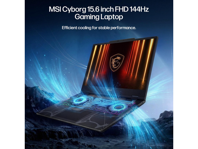 MSI Cyborg 15.6 inch FHD 144Hz Gaming Laptop, Intel Core 7 240H, NVIDIA GeForce RTX 5060, 32GB RAM, 2TB SSD, WiFi 6E, RGB Backlit Keyboard,...