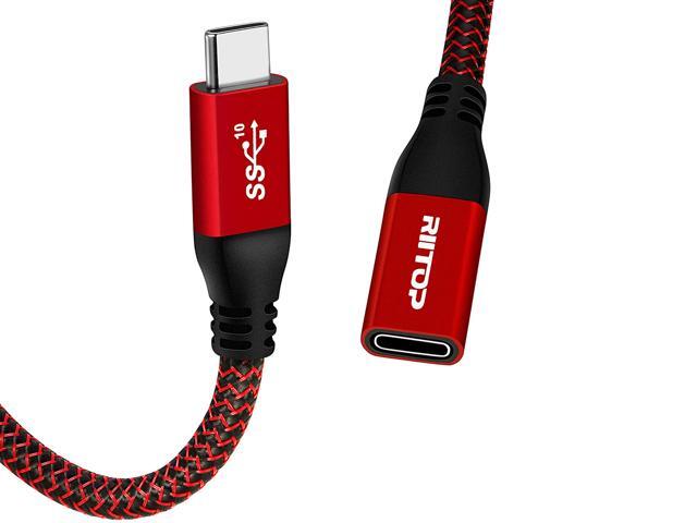 RIITOP USB C Extension Cable 6 ft, USB 3.1 Type-C Gen2 10Gbps Male to Female Extender Cord Support Charging & Data for Nintendo Switch, MacBook...