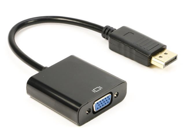 DisplayPort to VGA Video Cable Adapter Active Converter Display Port Male to VGA Female Gold Plated HD 1080P 1920x1200 in Black