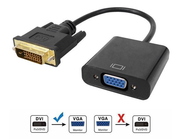 RIITOP DVI to VGA Adapter Converter 1080p, 24+1 DVI-D to VGA Male to Female Video Cable Adapter Converter 1920x1080 Gold Plated in Black