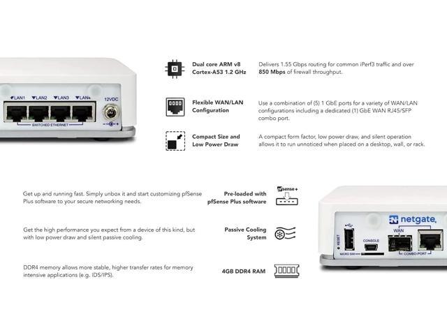 Netgate SG-2100 Security Gateway with pfSense, Firewall VPN Router (32GB SSD)