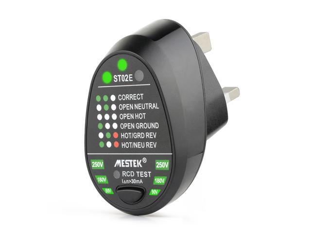 MESTEK ST02E Socket Testers Voltage Test Socket Detector Ground Zero Line Plug Polarity Phase Check Like
