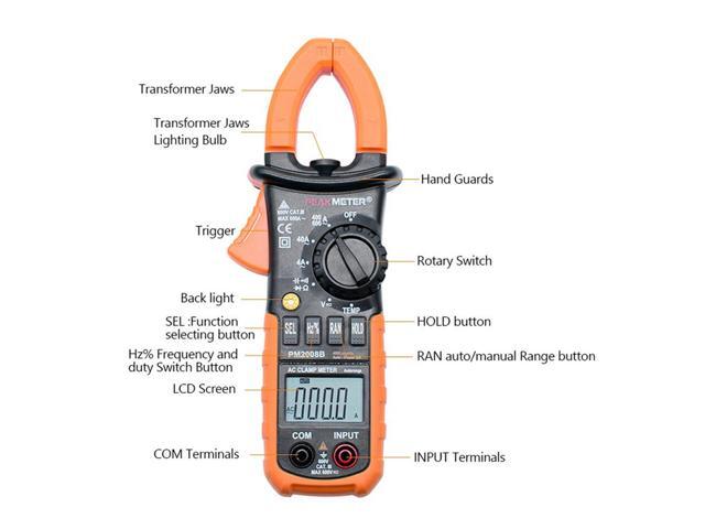 PEAKMETER PM2008B Digital Voltage Meter High Accuracy Auto Range Voltage Current Digital Clamp Multimeter