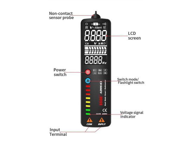 3-IN-1 Digital Multimeter Voltage Detector Tester BSIDE ADMS1 Multimetetro Voltmeter DC AC DMM Ohm Hz Continuity NCV test