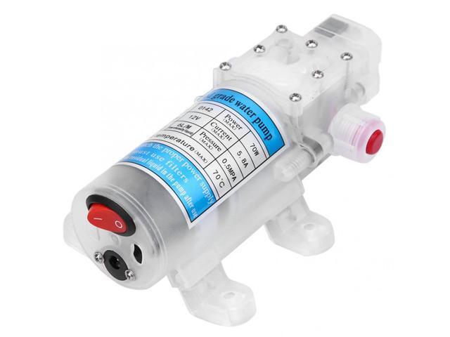 DC 12V 70W ABS Diaphragm Water Pump Food Grade Self-priming Diaphragm Water Pump with Switch 6L/min Self-priming