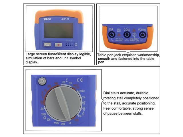 BEST A830L LCD Digital Multimeter DC AC Voltage Diode Freguency Multitester Volt Tester Test Current