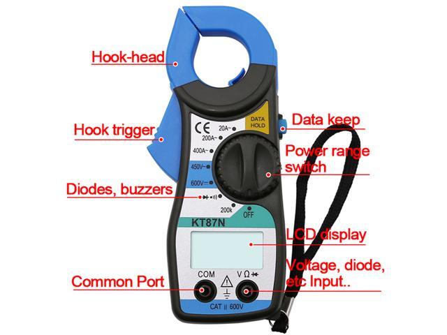 KT87N Digital Multimeter Amper Clamp Meter Current Clamp Pincers AC DC Current Voltage Tester Pinza Amperimetrica Digital
