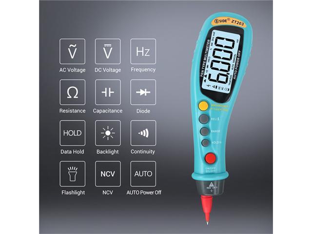 Digital Multimeter Tester Voltmeter BSIDE ZT203 True RMS AC DC Voltage NCV Ohm Hz NCV Capacitance Backlight Electrician