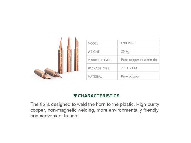 BEST C900M-T 5pcs Pure Copper Soldering Iron Tip Special For Horns Plastic