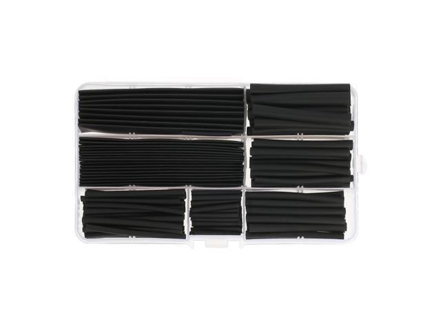 150pcs Black Shrinkable Tube Polyolefin Halogen-Free Heat Shrink Tubing Sleeving Wrap Wire Cable Sleeve Kit Shrink Ratio 2:1 8
