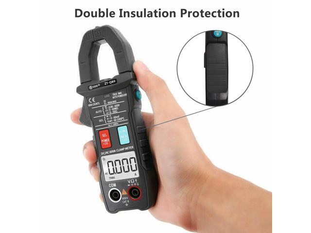 BSIDE ZT-QB9 600A DC Clamp Meter True RMS Auto-Ranging 6000 Counts Meter Inrush Current Capacitance Temperature Live Check Voltage Test