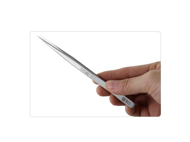 1Pc Ultra Precision Anti-Acid Stainless Steel Straight Tweezers Forceps for Mobile Phone Tablet PC Repair Tools